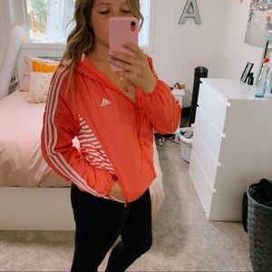 Adidas coral windbreaker jacket #131